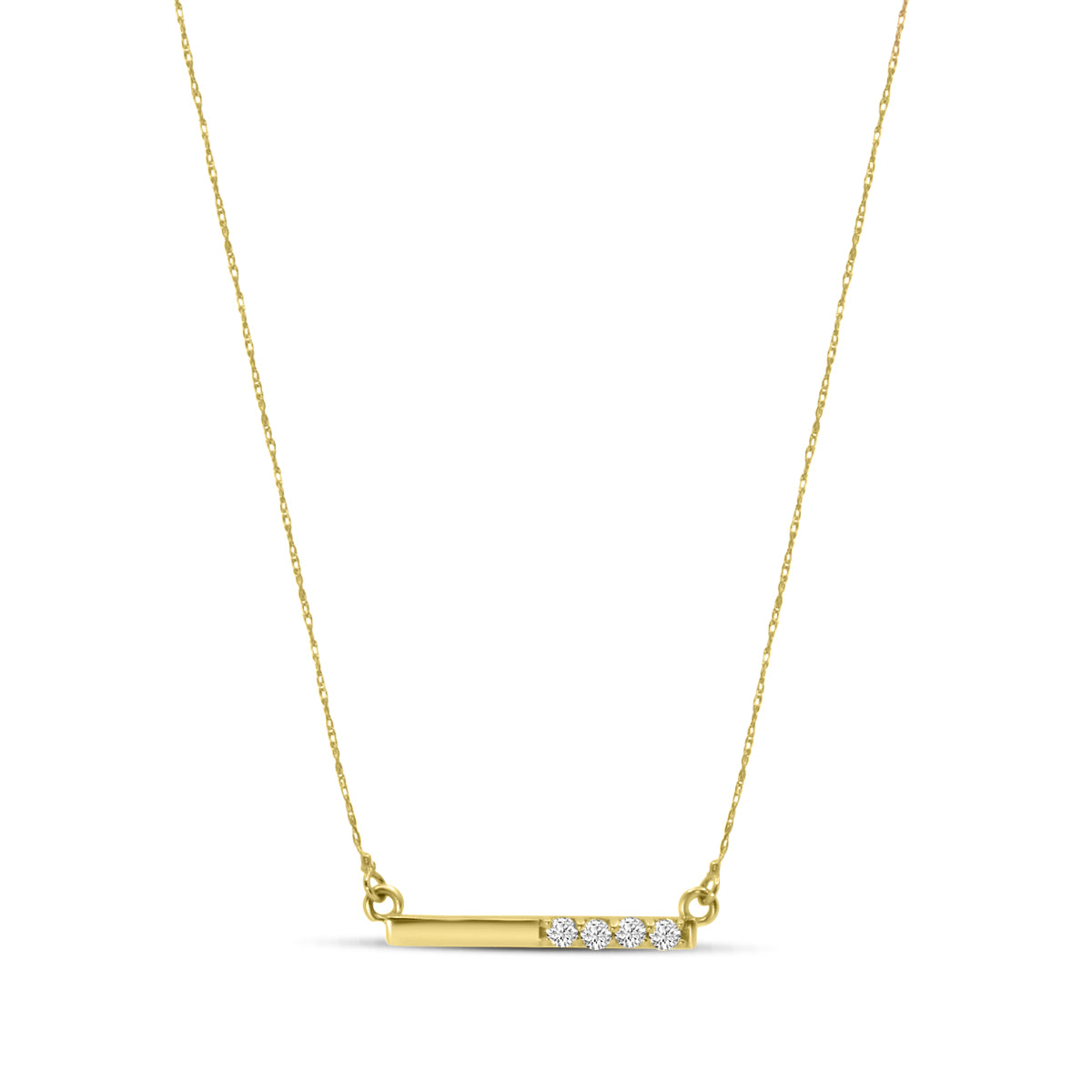 14KY 0.15 Ctw Horizontal Diamond Bar Necklace