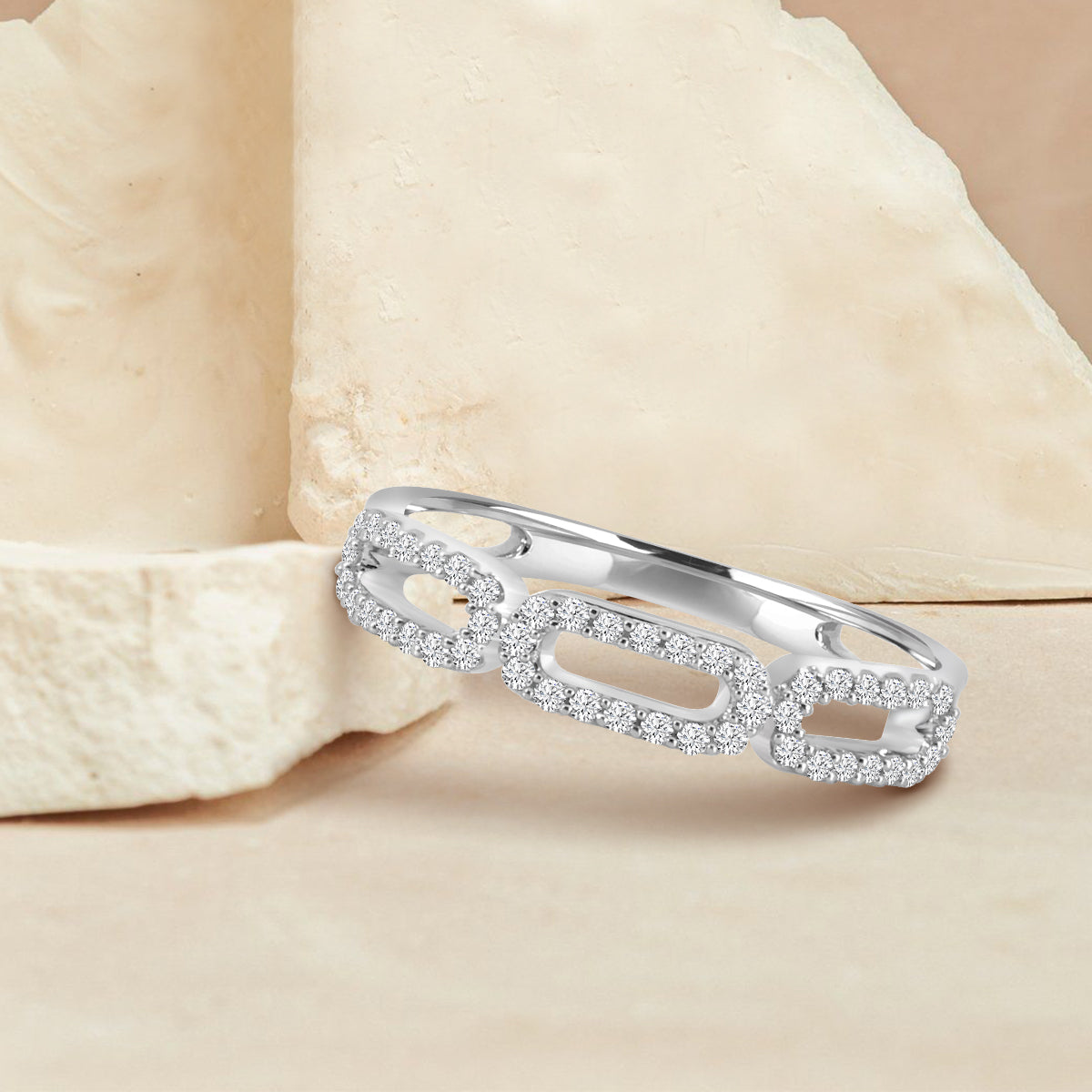Paper Clip Diamond Ring