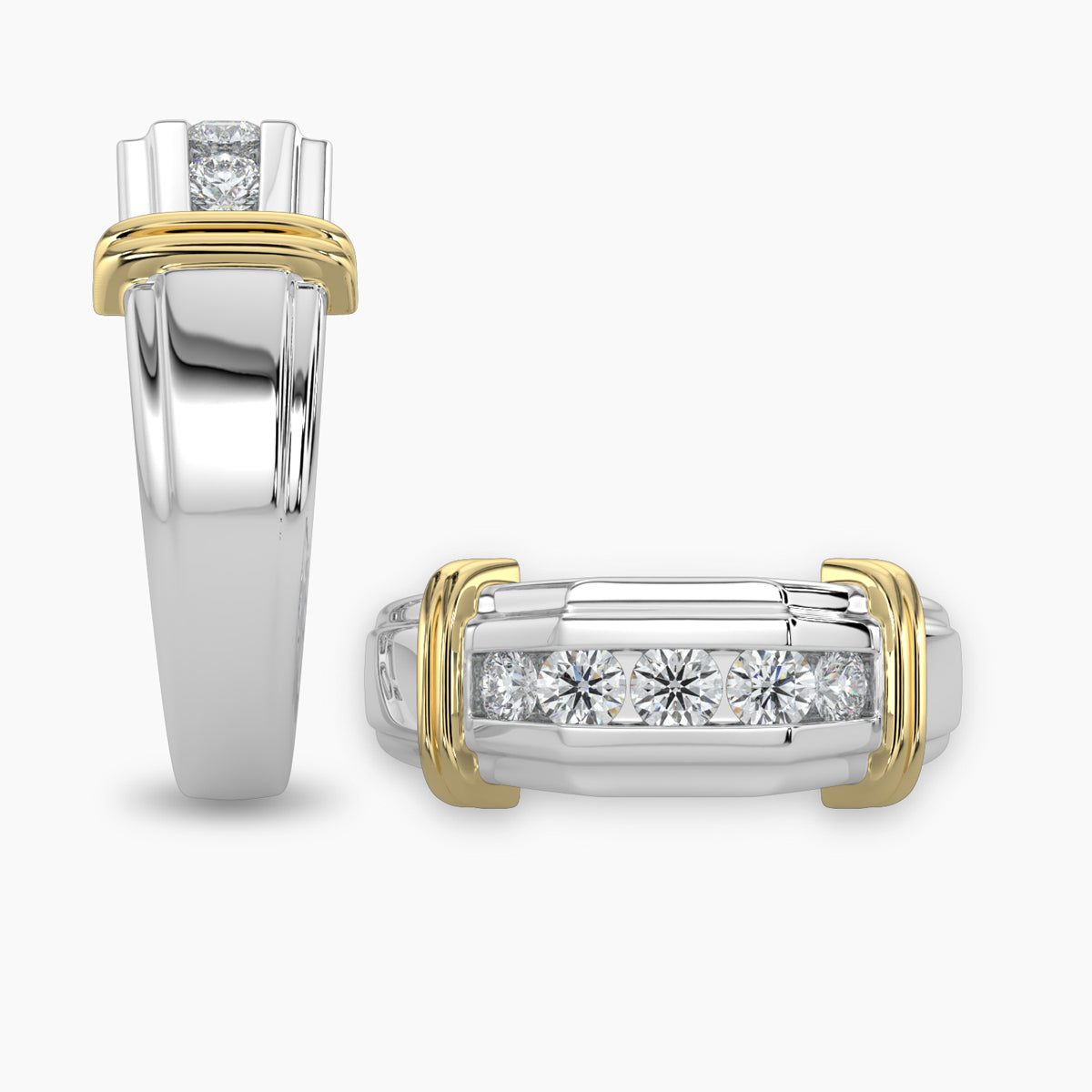 10TT 0.50 Ctw Men'S Five Stone Diamond Band With Gallery