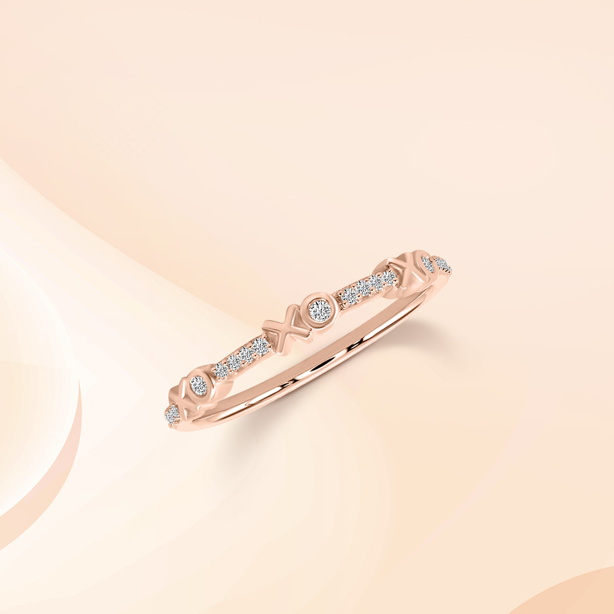 10K 0.10 Ctw X Station Diamond Band