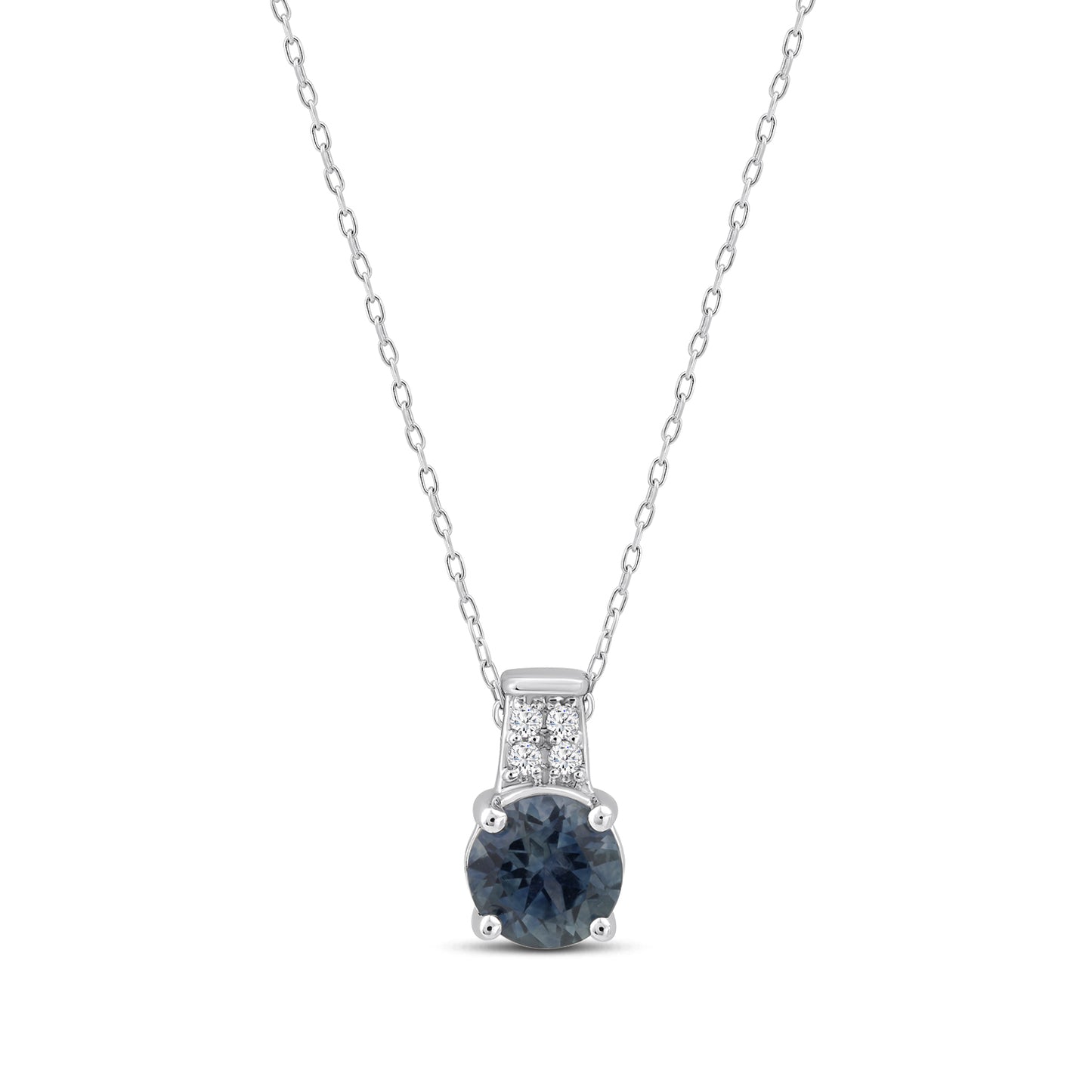 10KW 0.016 Ctw Rd Fashion Pendant With Ctr Rd Montana Saph &Jb&Sc