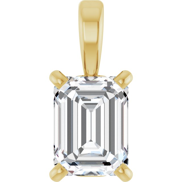 14K Yellow 3/4 CT Lab-Grown Diamond Pendant D-E/VVS