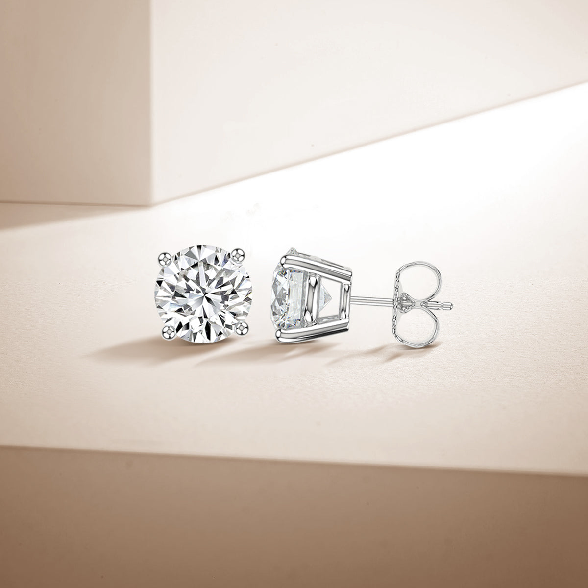 14KY Natural Diamond Classic 4 Prong 1.00 Ctw Studs With Push Back