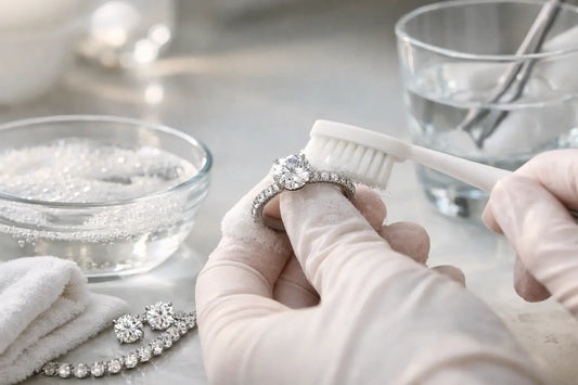 Cómo limpiar joyas con diamantes de laboratorio