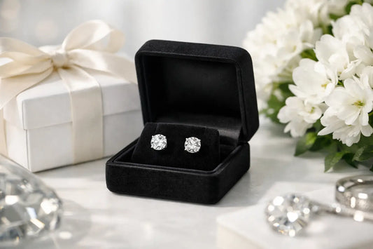 Pendientes de diamantes de laboratorio para regalo