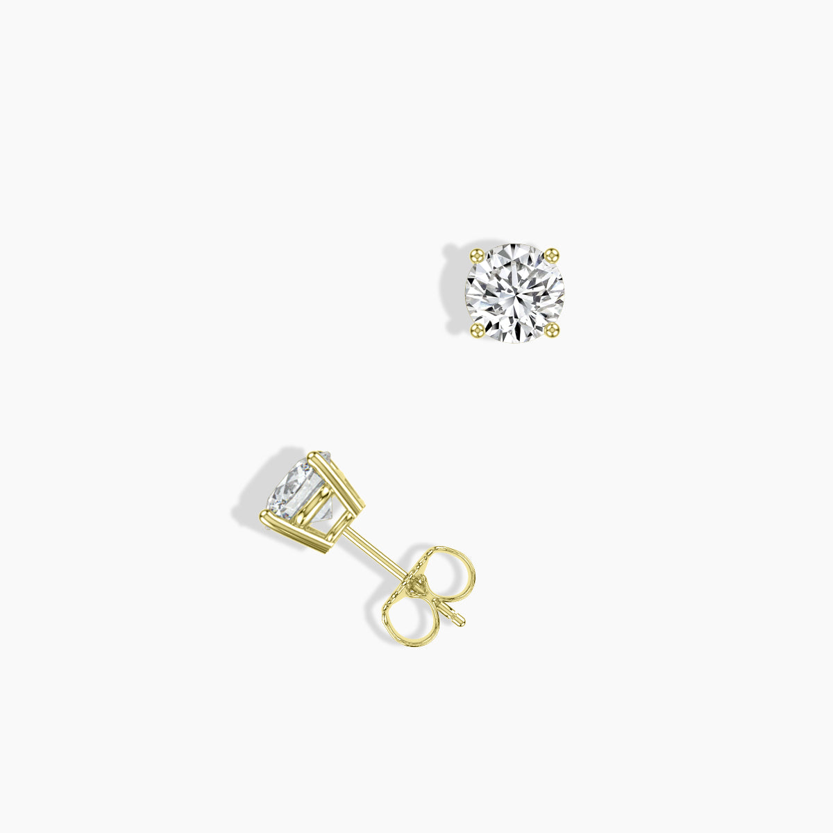 14K Classic 4 Prong 0.50 Ctw Studs With Push Back