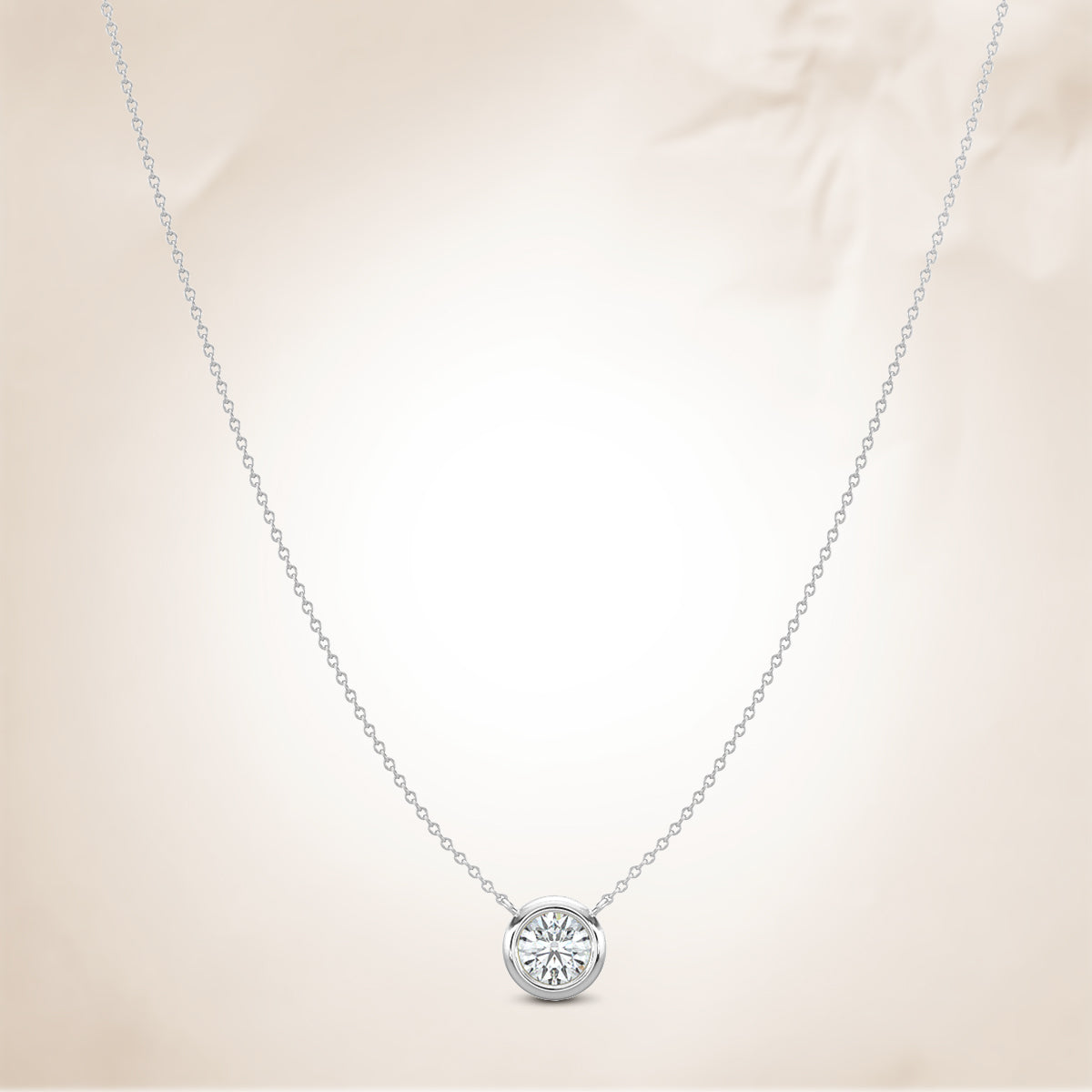 14K Classic Natural Dia 0.50 Ctw  Station Necklace With 1 Stones
