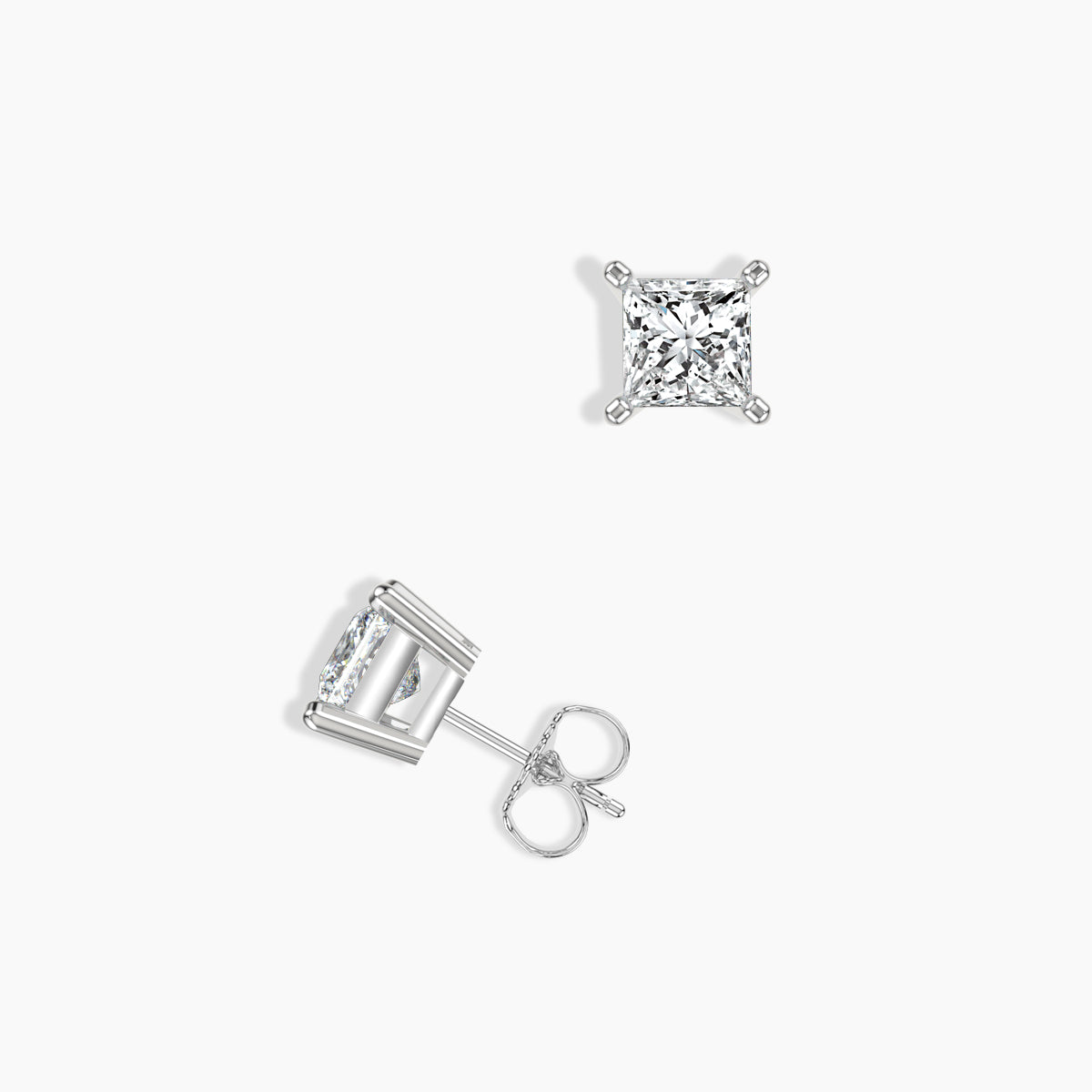 14KW Classic 4 Prong 1.00 Ctw Studs With Medium Push Back