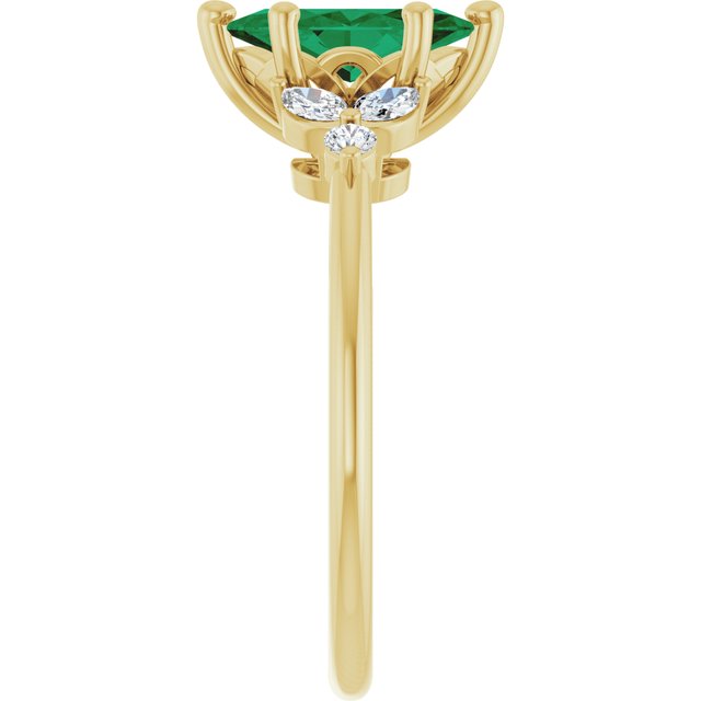 14K Yellow 10x5 mm Marquise 1 1/6 CTW Natural Diamond Semi-Set Engagement Ring 
124014:702:P