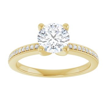 14K  6.5 mm Round Engagement Ring