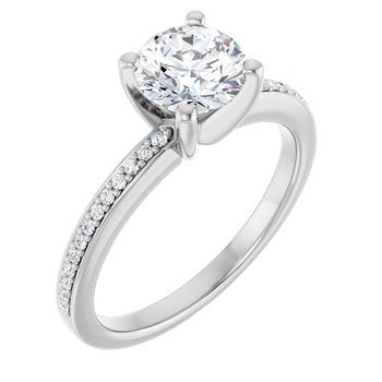 14K  6.5 mm Round Engagement Ring