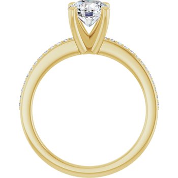 14K  6.5 mm Round Engagement Ring