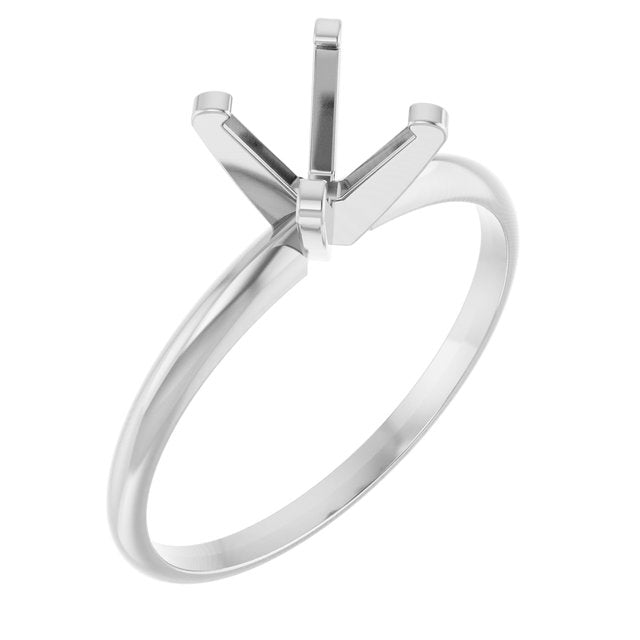 14K White / Yellow  Round Ultra-Lightweight Solitaire Engagement Ring Mounting