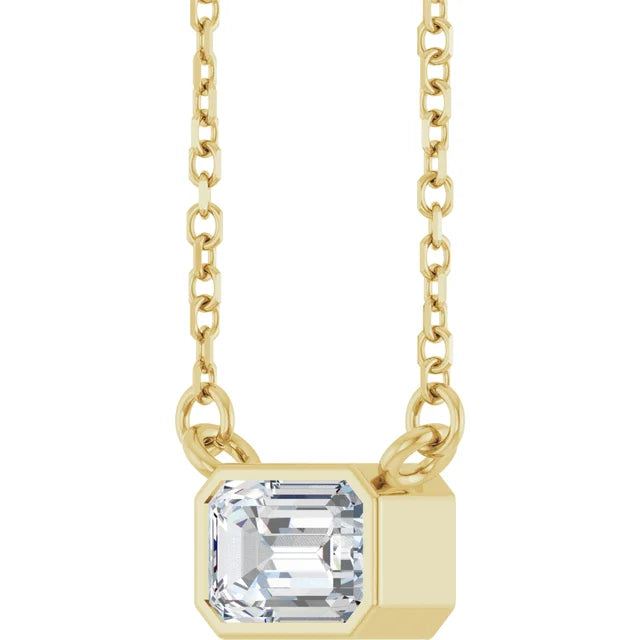 14K Yellow 1/2 CT Lab-Grown Diamond 18" Necklace