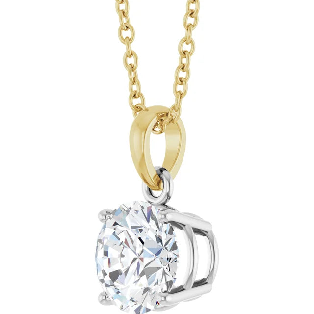 14K White/Yellow 1 CTW Lab-Grown Diamond 18" Necklace