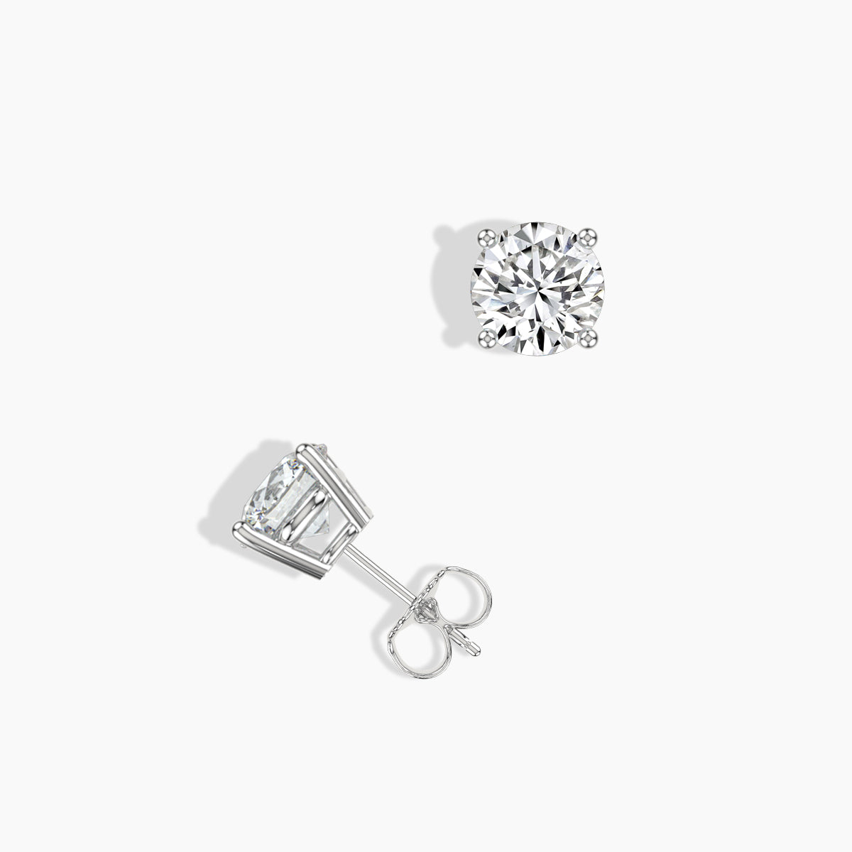 14K Classic 4 Prong 1.00 Ctw Studs With Push Back