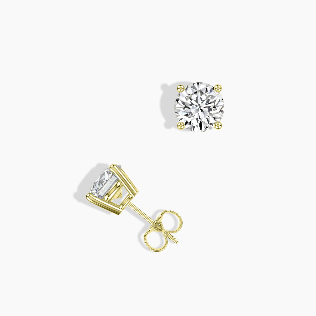 14K Classic 4 Prong 1.00 Ctw Studs With Push Back