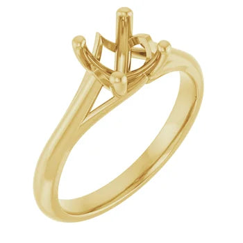 14K White Solitaire Engagement Mounting