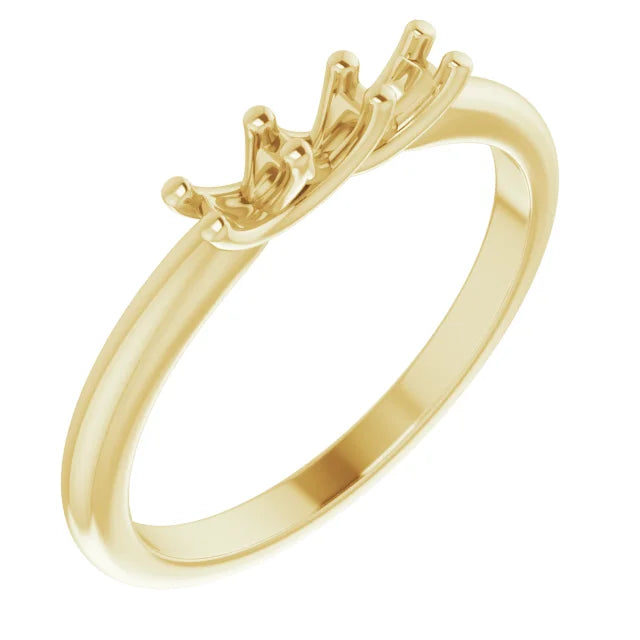 14K White 1-Stone  Ring Mounting