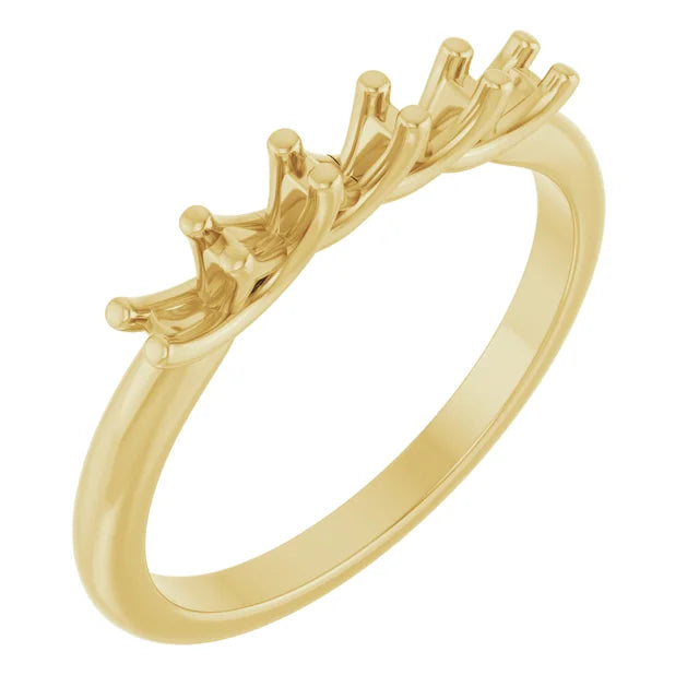 14K White 1-Stone  Ring Mounting