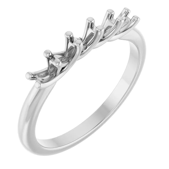 14K White 1-Stone  Ring Mounting