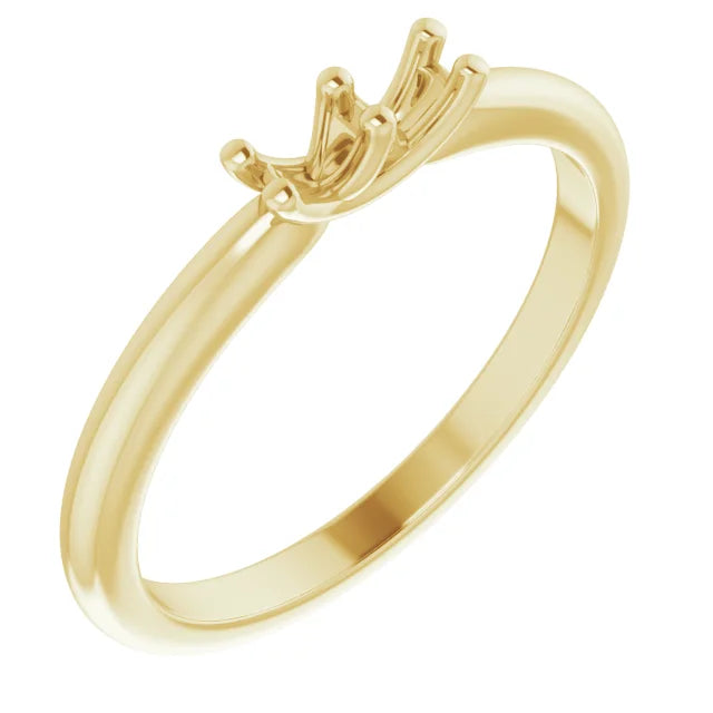 14K White 1-Stone  Ring Mounting