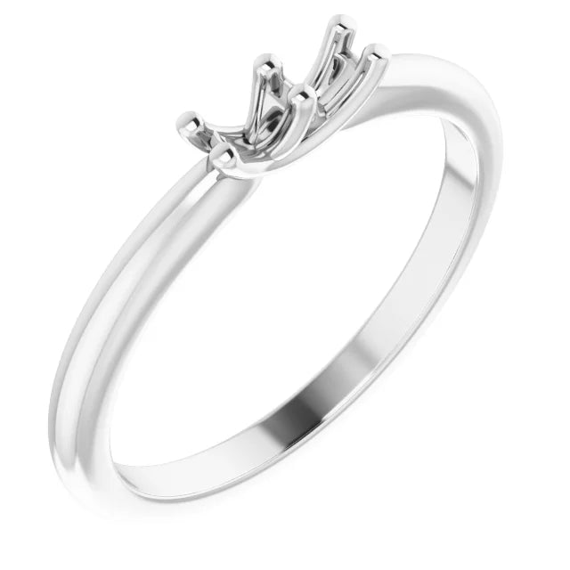 14K White 1-Stone  Ring Mounting