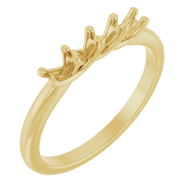 14K White 1-Stone  Ring Mounting