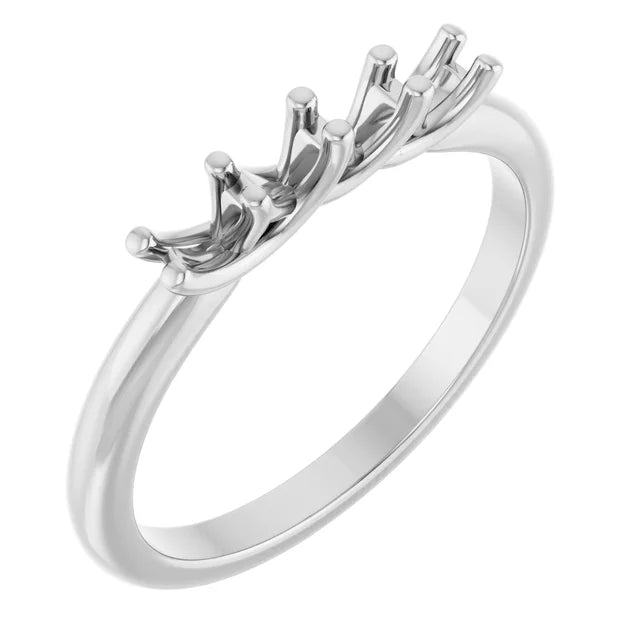 14K White 1-Stone  Ring Mounting