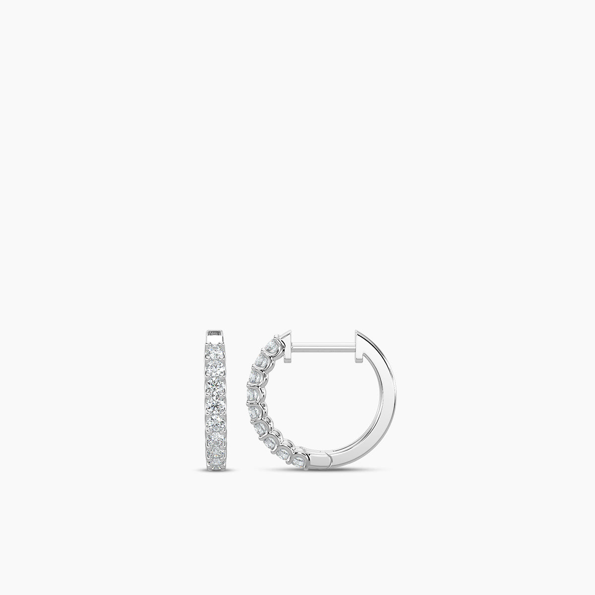 14KW 0.25 Ctw Diamond Round Shape Earring Huggies