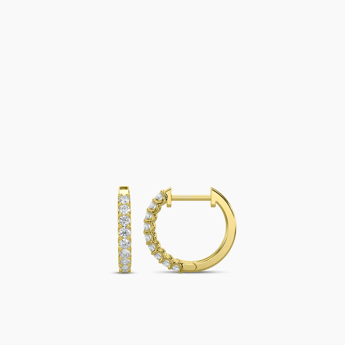 14KW 0.25 Ctw Diamond Round Shape Earring Huggies