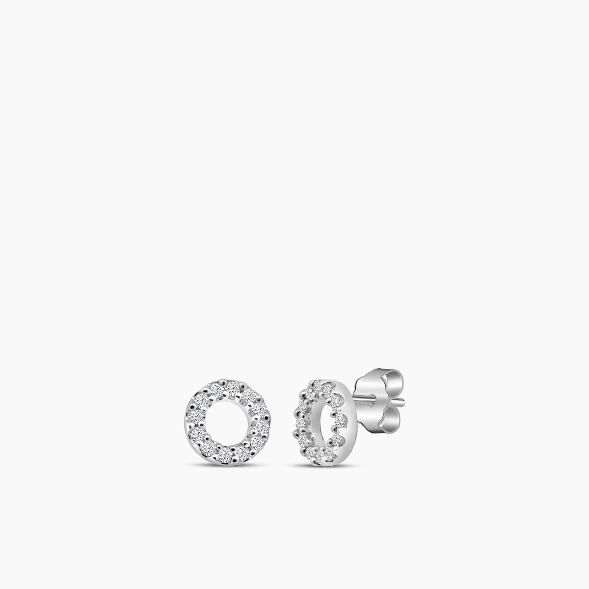 14KW 0.10 Ctw Diamond Circle Earring