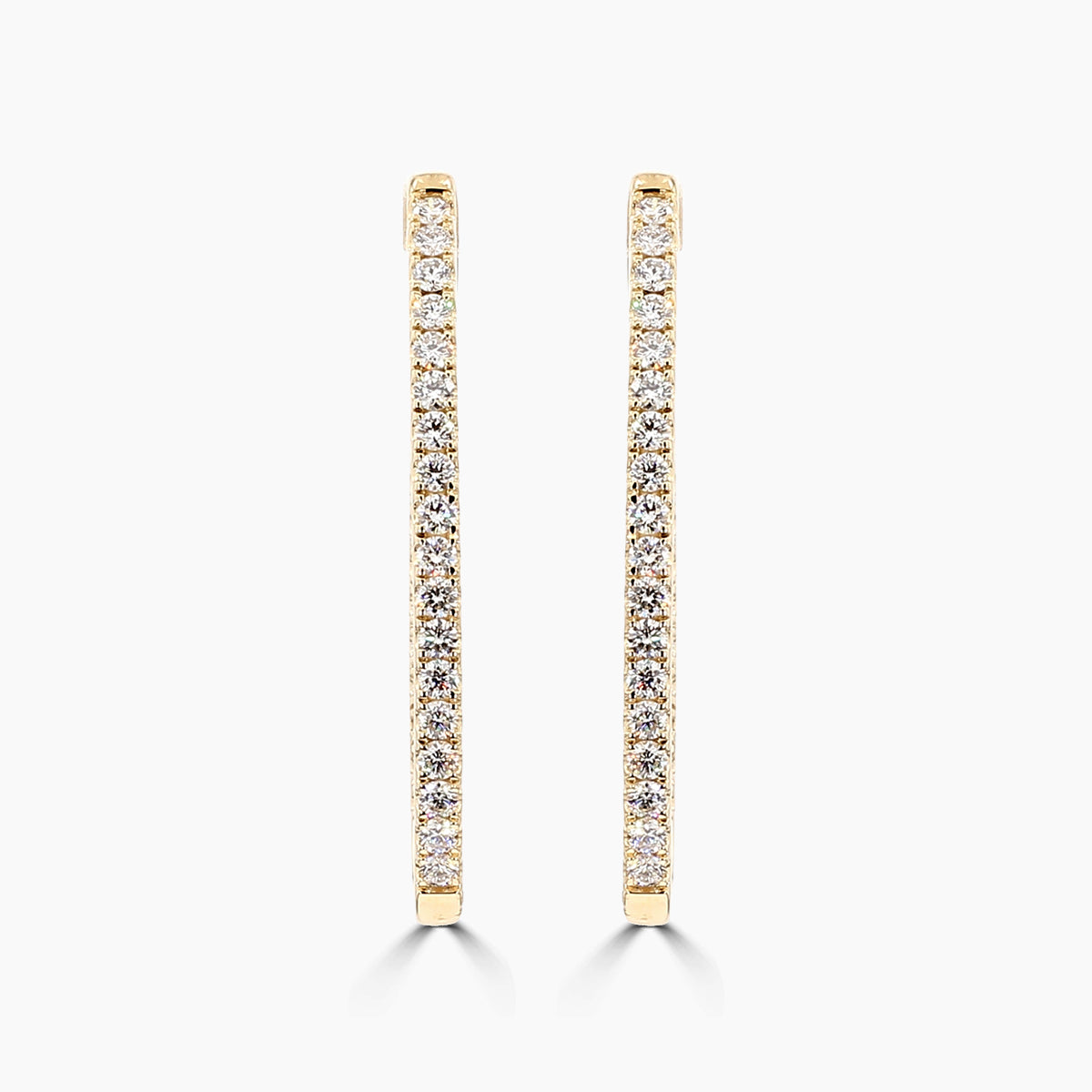 14KY 3ct Lgd Oval Hoop Earri Igl Digital Cert