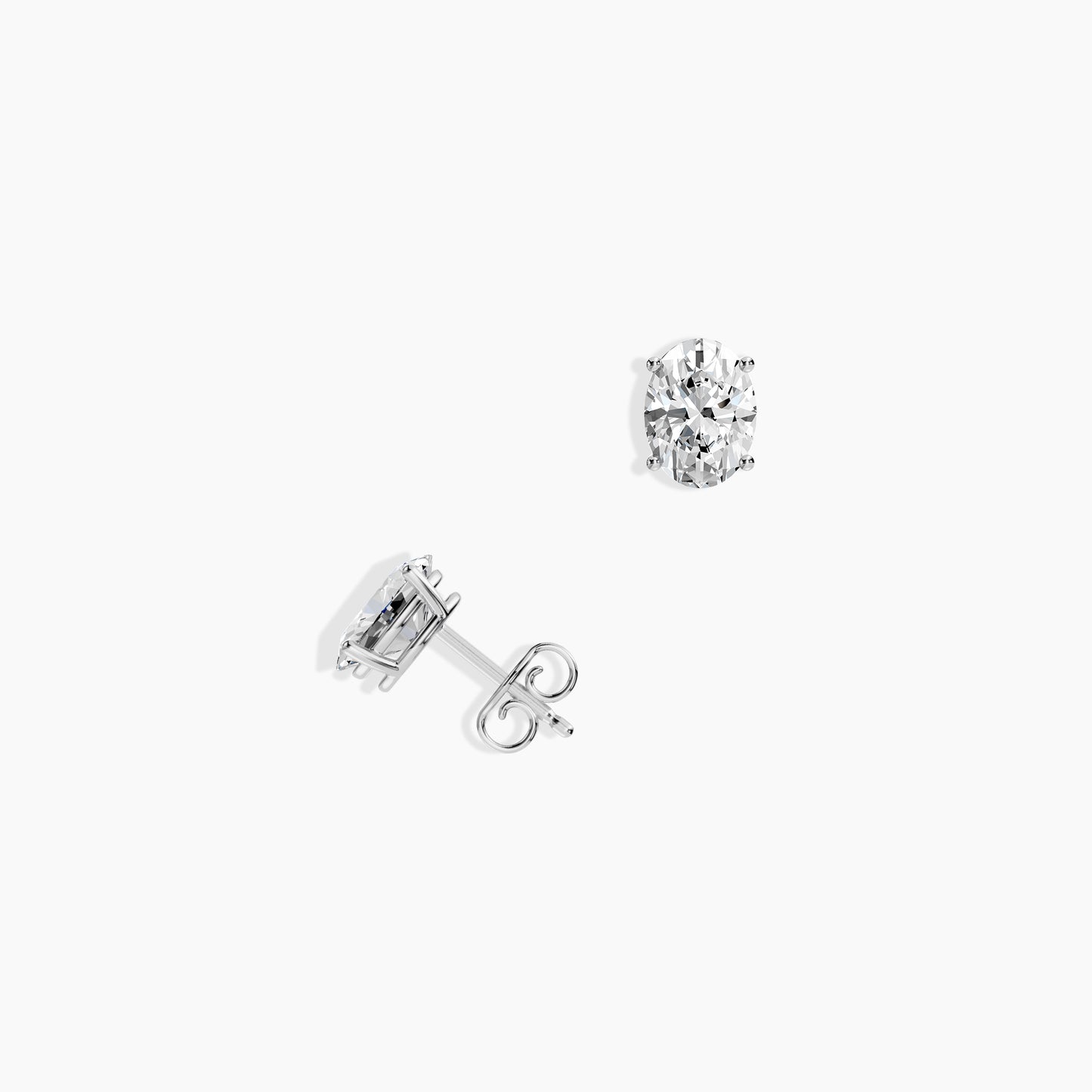 14K Lab Grown Diamond Classic 4 Prong 2.00 Ctw Studs With Medium Push Back