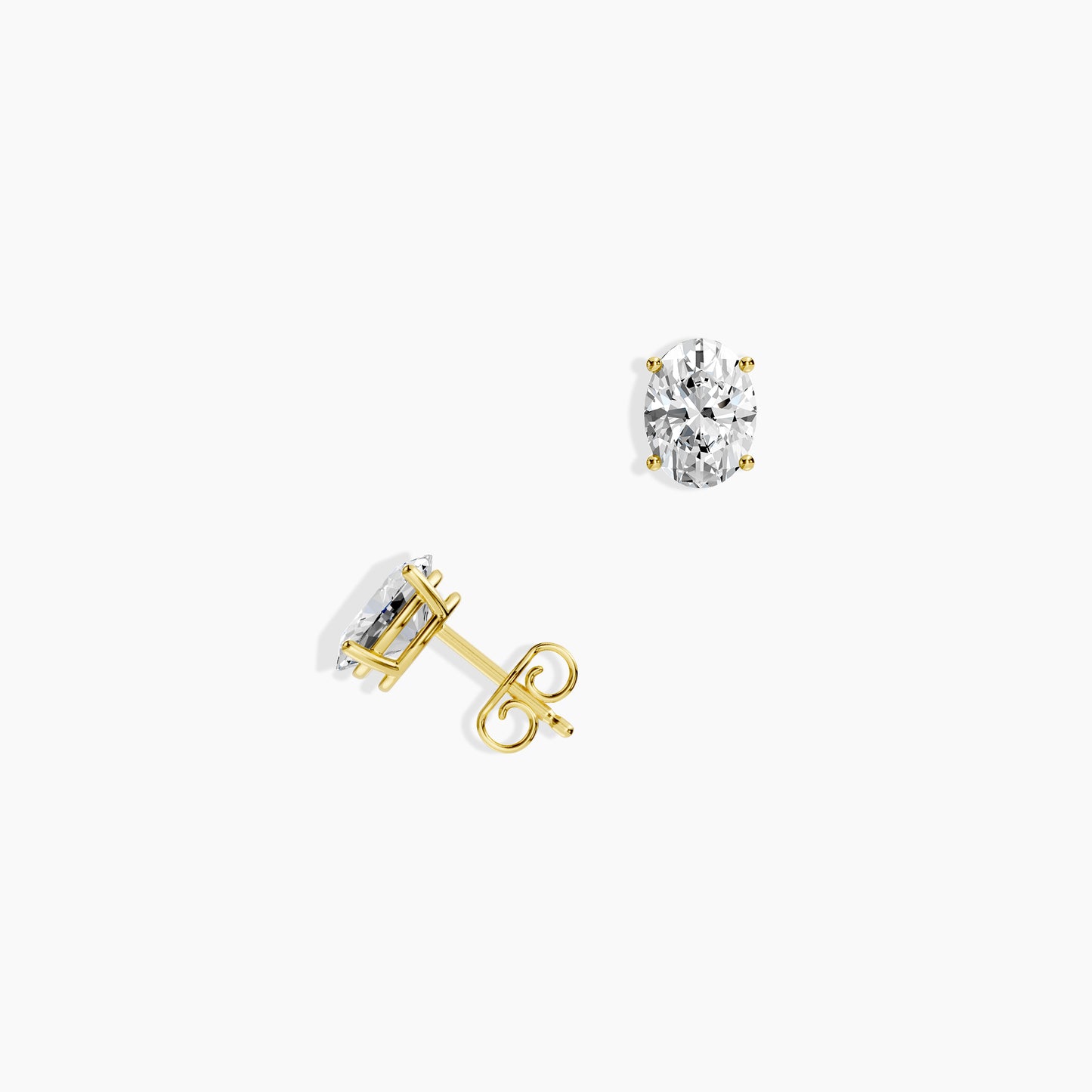 14K Lab Grown Diamond Classic 4 Prong 2.00 Ctw Studs With Medium Push Back