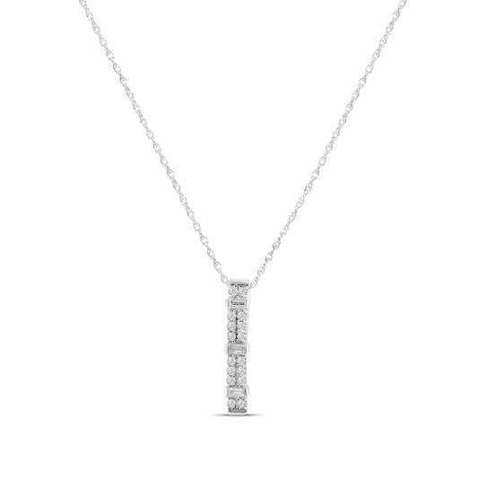 14KW 0.15 Ctw Diamond Fashion Pendant With Chain