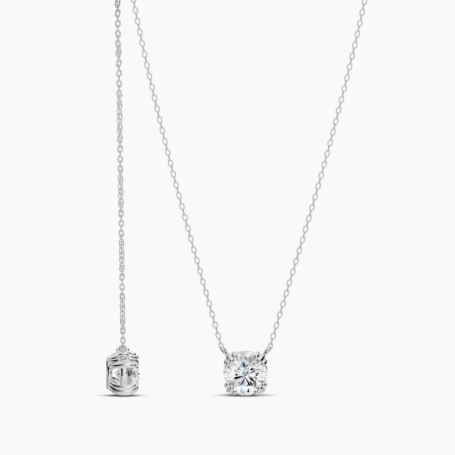 14KW 0.95 Ctw Lab Grown Diamond Solitaire Necklace