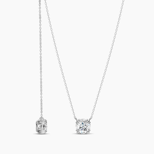 14KW 0.95 Ctw Lab Grown Diamond Solitaire Necklace
