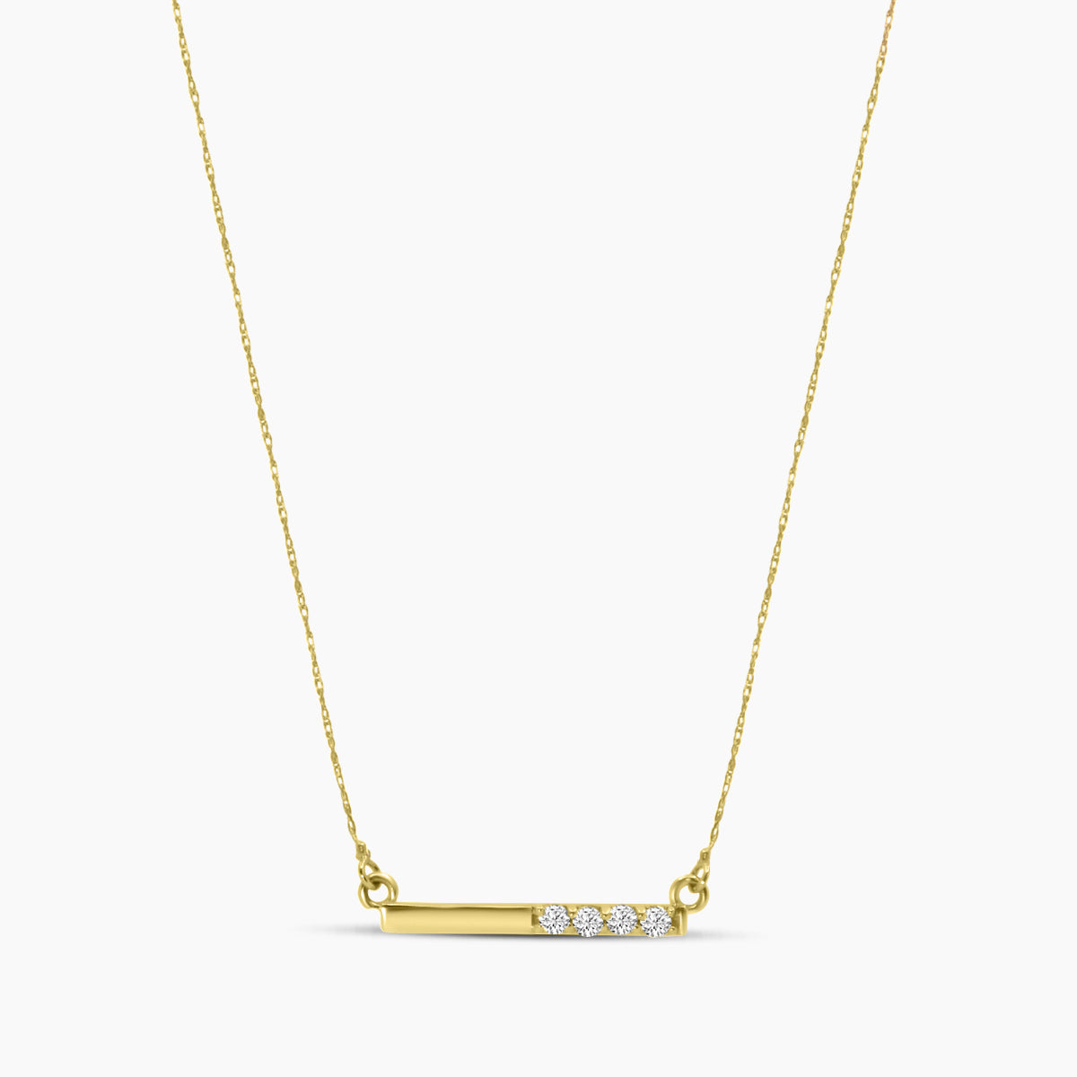 14KY or R 0.15 Ctw Horizontal Diamond Bar Necklace
