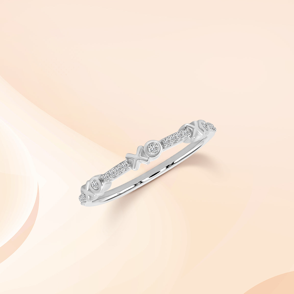 10K 0.10 Ctw X Station Diamond Band