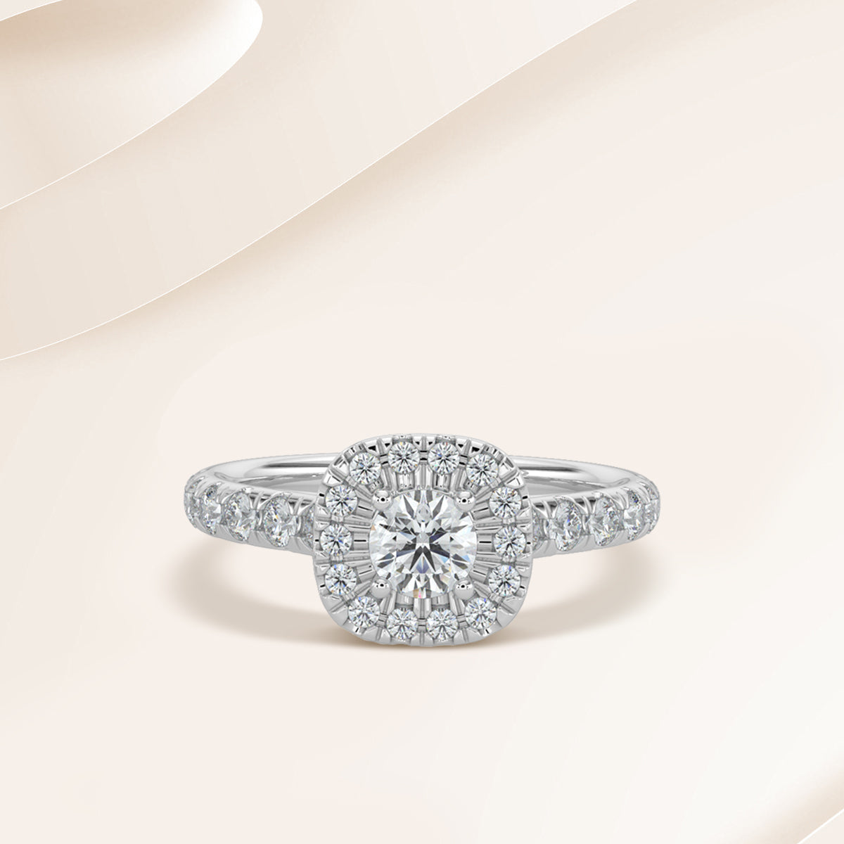 14KW 1 Ctw Bridal Ring With Rd 0.33 Ct Center