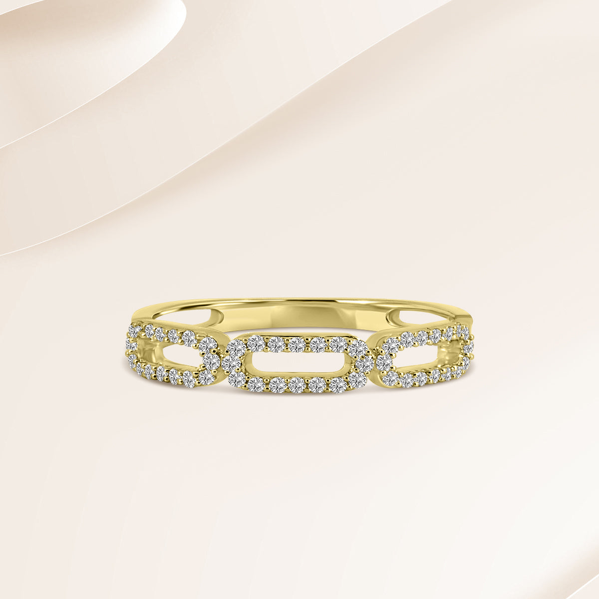 Paper Clip Diamond Ring
