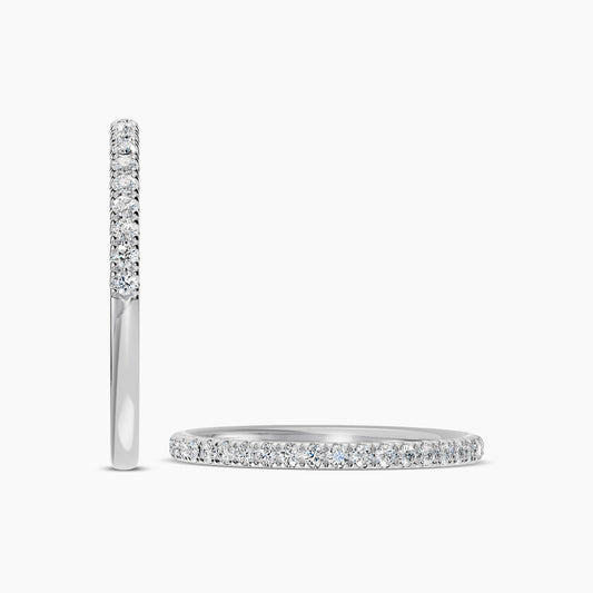 14KW 0.25 Ctw Lab Grown Diamond Band In Classic Scallop Setting