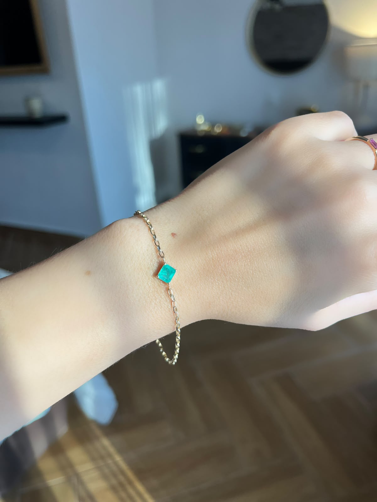 14k Natural Emerald Bracelet