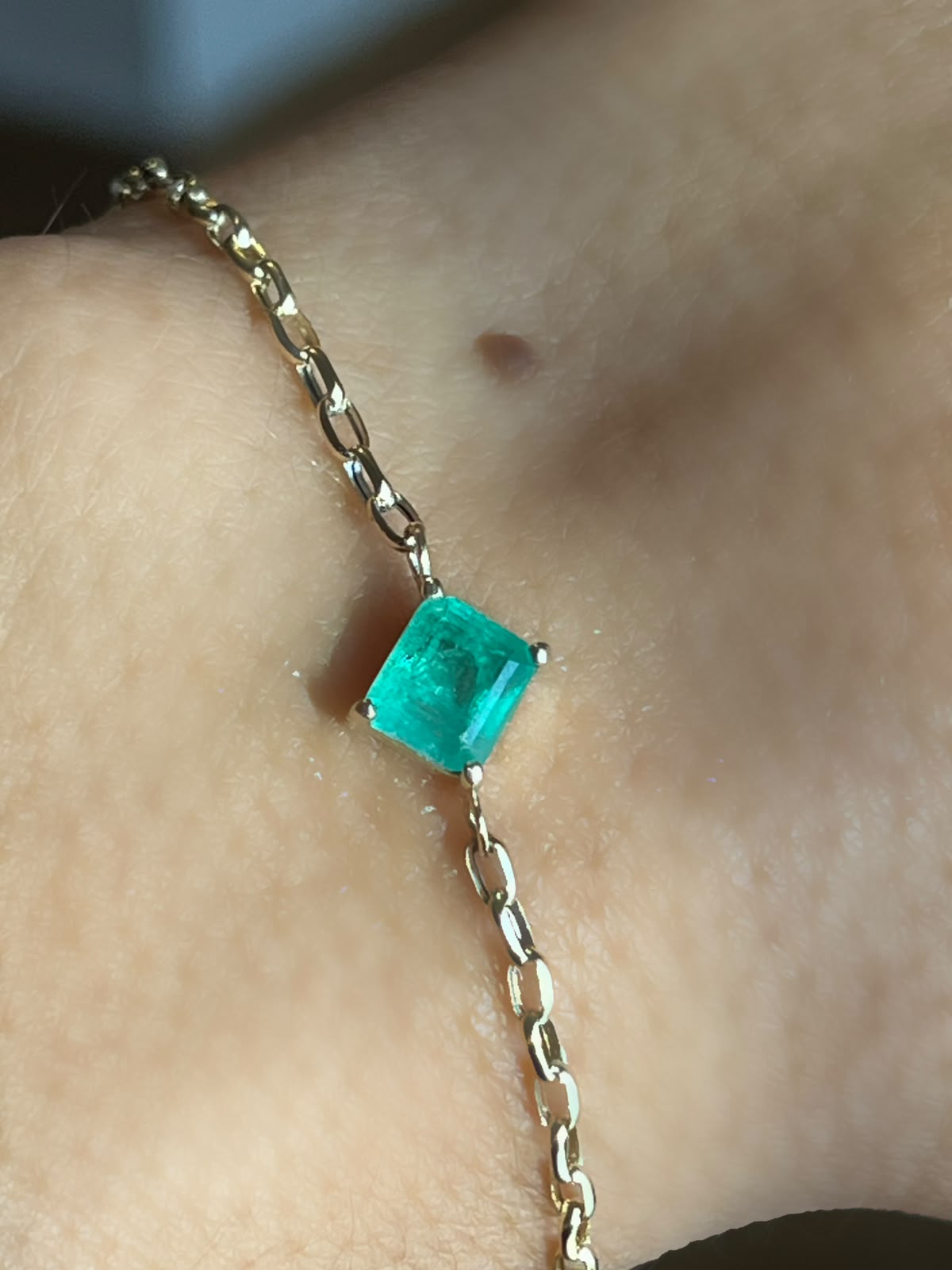 14k Natural Emerald Bracelet
