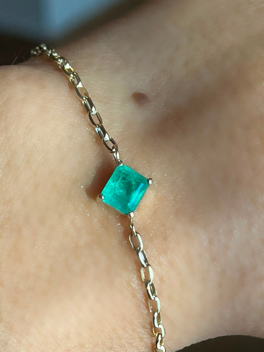 14k Natural Emerald Bracelet