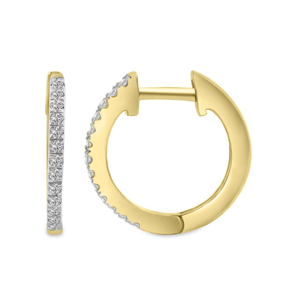14KW or White 0.10 Ctw Diamond Round Shape Earring Huggies