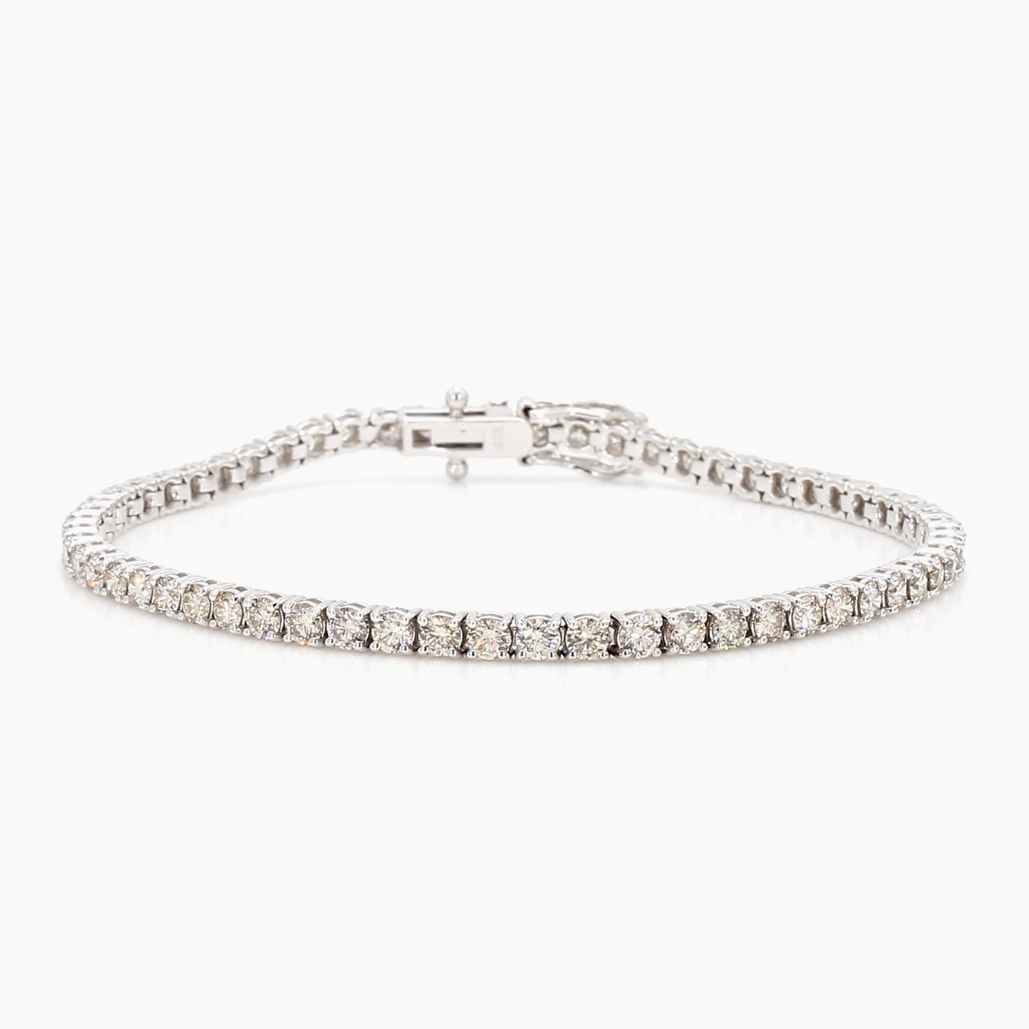 14KW Natural Diamond Classic Standard 4 Prong 4.00 Ctw Tennis Bracelet