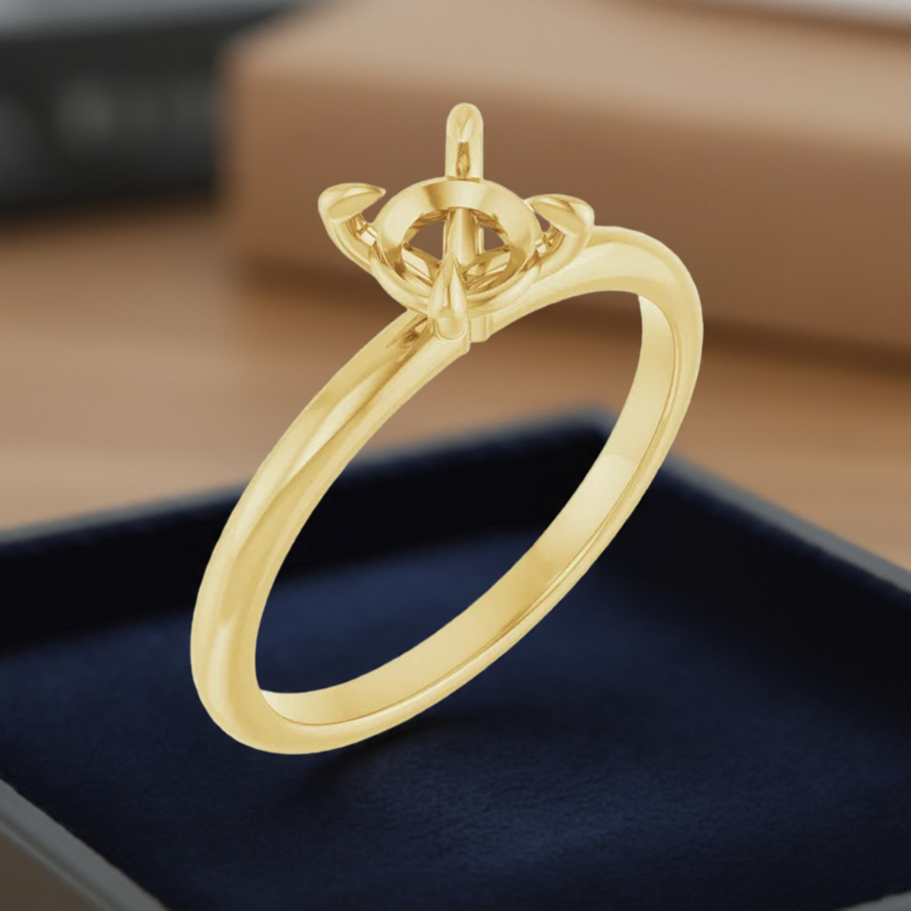 14K  Solitaire Engagement Ring Mounting