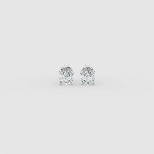 14KW Natural Classic 4 Prong 0.50 Ctw Studs With Push Back